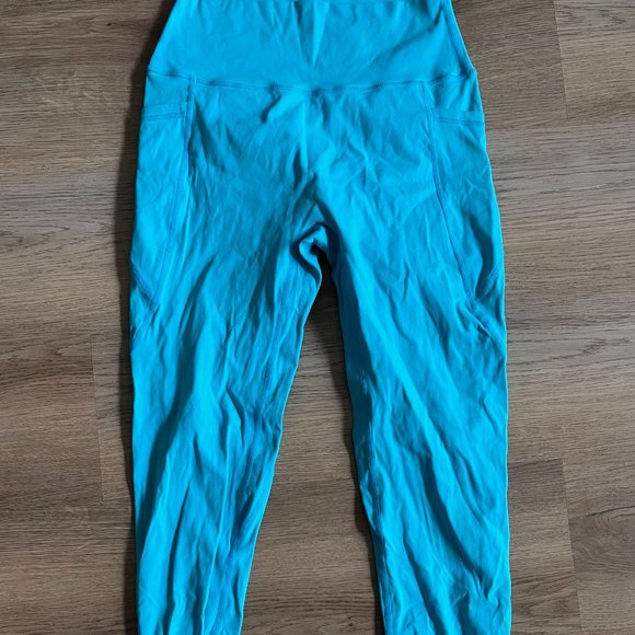 Blue Workout Leggings with Pockets - Picture 1 of 2